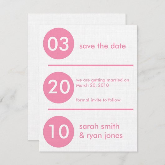 日付の保存 招待状 (正面/裏面)