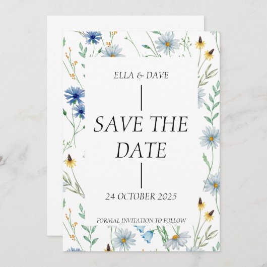 日付の保存 招待状 (正面/裏面)