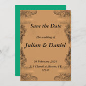 日付の保存 招待状 (正面/裏面)