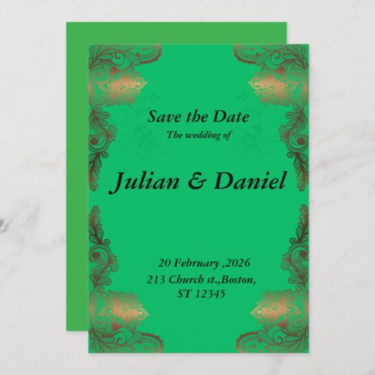 日付の保存 招待状 (正面/裏面)