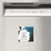 日付の保存 – 新婦と新郎 – 青 マグネット (インサイチュ (食洗機))