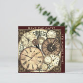 日付の保存 – 時計 – 招待テンプレート セーブザデート (スタンド正面)