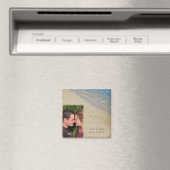 日付の保存 – 砂と水の写真カスタム写真 マグネット (インサイチュ (食洗機))