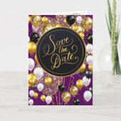 日付の保存（箴言18:22）紫/金ゴールド/白 カード (正面)