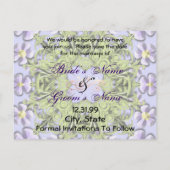 日付の保存 – 紫と黄のデイジー 案内ポストカード (裏面)