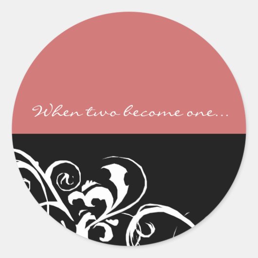 日付の保存 – 結婚のステッカー ラウンドシール (正面)