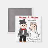 日付の保存，結婚式の引き出物 マグネット (正面/裏面)