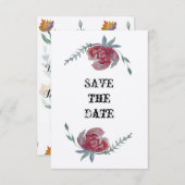 日付の保存，美しいバラカード セーブザデート (正面/裏面)