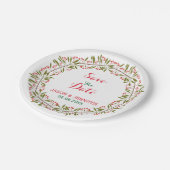 日付の保存 – 色数々のフローラリース ペーパープレート (アングル)