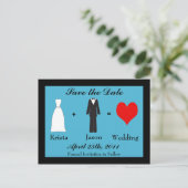 日付の保存 – 花嫁とGrooom 案内ポストカード (スタンド正面)