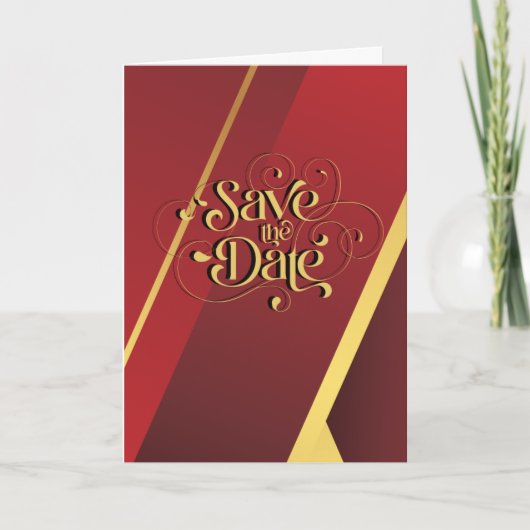 日付の保存(1 John 4:19 NKJV)赤/錆/金ゴールド カード (正面)