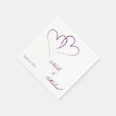 日付の保存 – 2つのハートが連動 スタンダードカクテルナプキン (角)