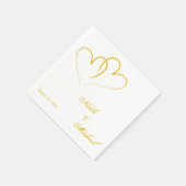 日付の保存 – 2つのハートが連動 スタンダードカクテルナプキン (角)