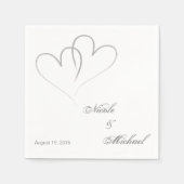 日付の保存 – 2つのハートが連動 スタンダードカクテルナプキン (正面)