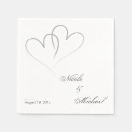 日付の保存 – 2つのハートが連動 スタンダードカクテルナプキン