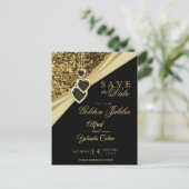 日付の保存 – 50th金ゴールドグリッター 案内ポストカード (スタンド正面)