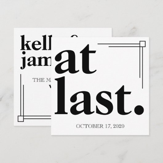 日付の保存 – "At Last" (正面/裏面)