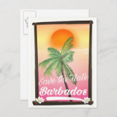 日付の保存 – Barbadosヴィンテージポストカード 案内ポストカード (正面/裏面)