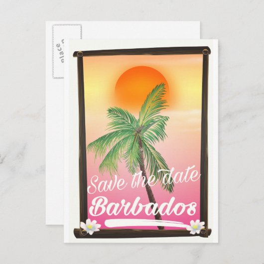 日付の保存 – Barbadosヴィンテージポストカード 案内ポストカード (正面/裏面)