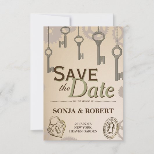 日付の保存 – Steampunkギアと鍵 セーブザデート (正面)