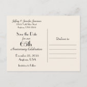 日付の保存ANY記念日パーティー古いウッドチャーチ 案内ポストカード (裏面)