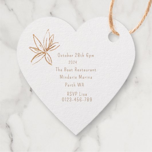 日付の保存Loveハートメッセージカード フェイバータグ (裏面)