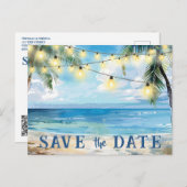 日付の保存QRコード熱帯ビーチ発表 ポストカード (正面/裏面)