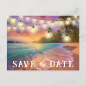 日付の保存QRコード熱帯ビーチ発表 ポストカード (正面)