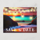 日付の保存QRコード熱帯ビーチ発表 ポストカード (正面)