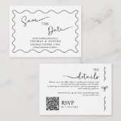 日付の保存QRコード白黒モノクロ ノートカード (正面/裏面)