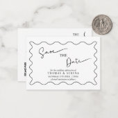 日付の保存QRコード白黒モノクロ ノートカード (正面/裏面インサイチュ)