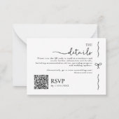 日付の保存QRコード白黒モノクロ ノートカード (裏面)