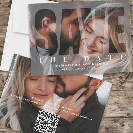 日付の保存QRコード2フォトモダンタイポグラフィ セーブザデート