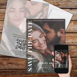 日付の保存QRコード2写真ミニマルモダンリスト セーブザデート