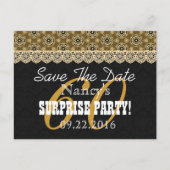 日付の保存SURPRISE 60th誕生日V002C金ゴールド 案内ポストカード (正面)