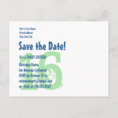 日付の保存Sweet 16誕生日パーティーV005 BLUE 案内ポストカード (裏面)