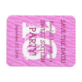 日付の保存Sweet 16 Zebra誕生祝い マグネット (横)