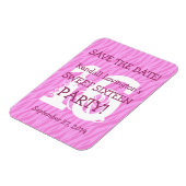 日付の保存Sweet 16 Zebra誕生祝い マグネット (左側)