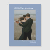 日付の保存Vertical Photo Dusty Blue Magnet (正面)