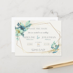 日付の保結婚存：お祝い ポストカード