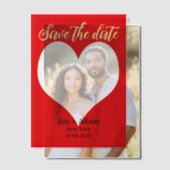 日付の保結婚存(ハート) ベラム紙招待状 (オフセット (カップル))