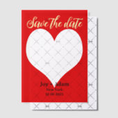 日付の保結婚存(ハート) ベラム紙招待状 (オフセット (招待状))