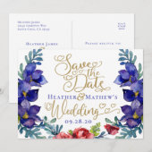 日付の保結婚存 |幸せフローラとスクリプト 招待状 (正面/裏面)