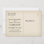 日付の保結婚存 |木製はがき上の写真 招待状 (裏面)