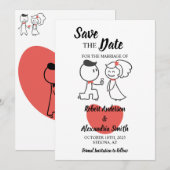 日付の保結婚存 | 結婚夫婦 招待状 (正面/裏面)