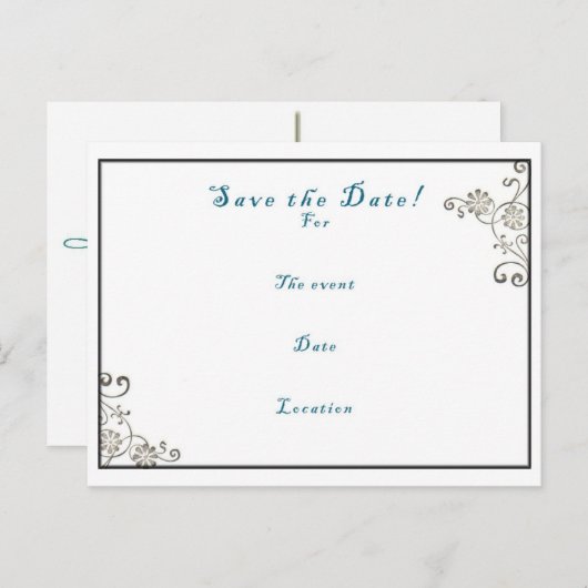 日付の入力を保存す空白のる – はがきスタイル 案内ポストカード (正面/裏面)