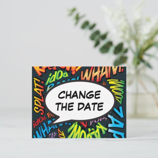 日付の入力モダンおもしろいの変更 ポストカード (スタンド正面)