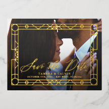 日付の写真と金ゴールド装飾枠の保存