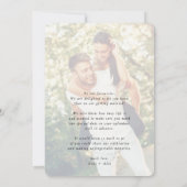 日付の写真の名モダン前を暗エレガントく保存 招待状 (裏面)