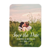 日付の写真の磁石を結婚救う書道 マグネット (縦)